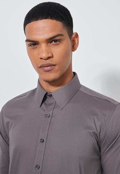 Superbalist - Jos slim fit long sleeve shirt - grey