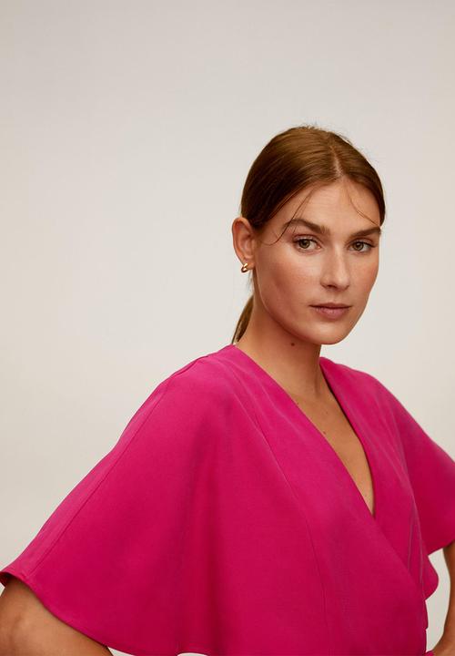 MANGO - Belt long jumpsuit - pink