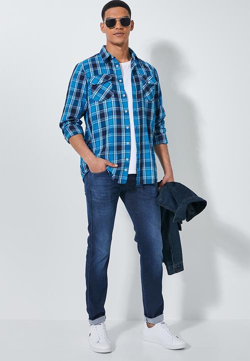 Superbalist - Barber regular fit long sleeve oxford shirt - blue