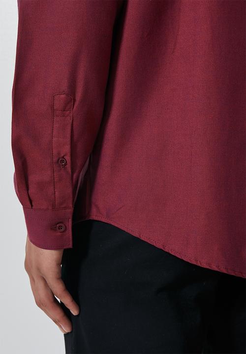 Superbalist - Barber regular fit long sleeve oxford shirt - burgundy