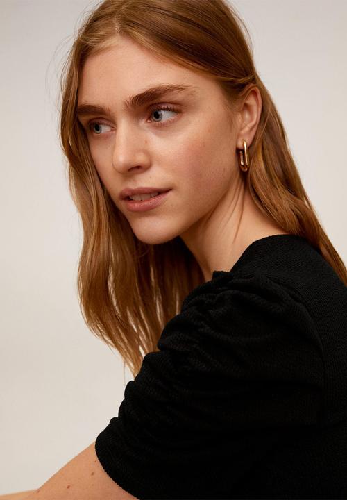 MANGO - Frunce dress - black