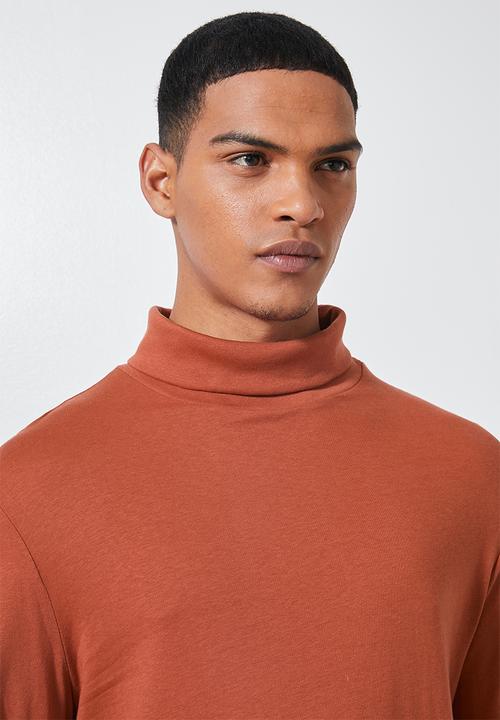 Superbalist - Plain roll neck tee - rust
