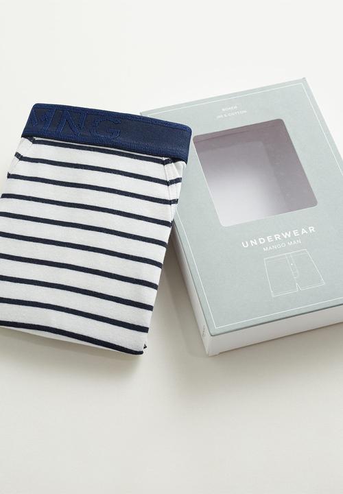 MANGO - Sailor boxer - navy & white 