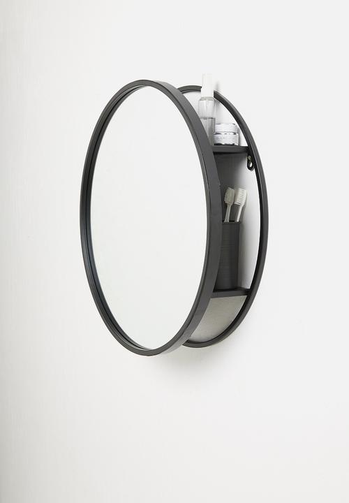 H&S - Mirror metal round - black 