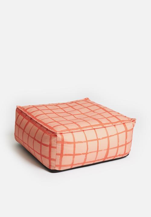 Sixth Floor - Diego floor cushion - coral & pink