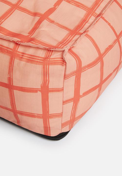 Sixth Floor - Diego floor cushion - coral & pink