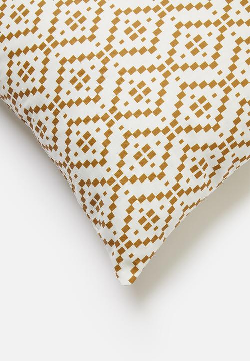 Sixth Floor - Waves printed cushion cover - mustard