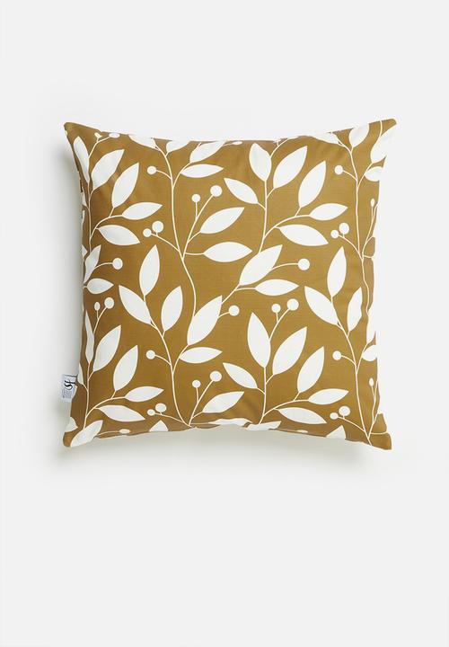 Sixth Floor - Vision printed cushion cover - mustard