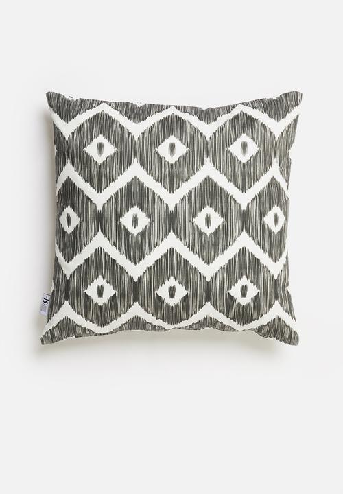 Sixth Floor - Tactile printed cushion cover - black