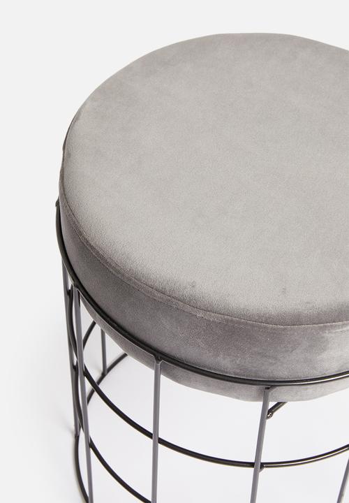 H&S - Wire ottoman - light grey