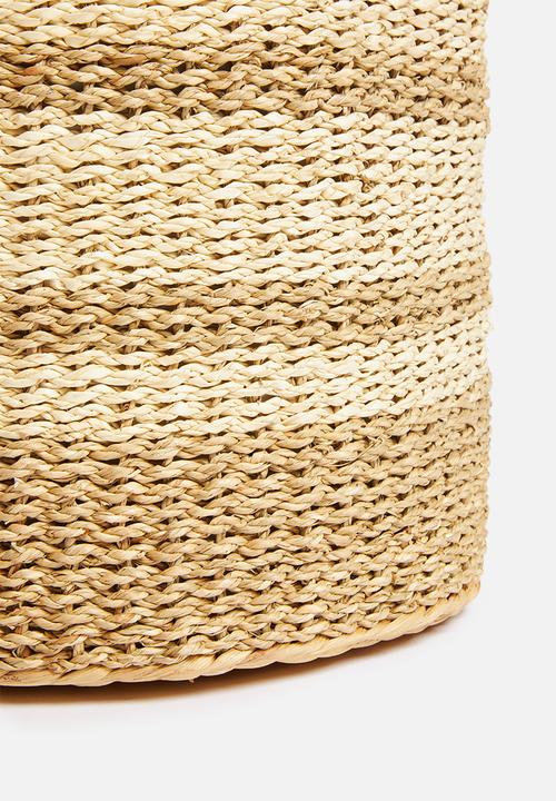 H&S - Seagrass round pouf - brown