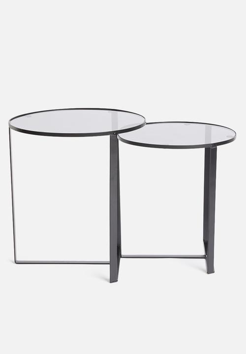Excellent Houseware - Liam side table set of 2 - black 