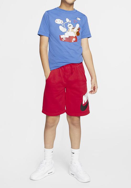 Nike - Bb nsw tee shoebox af1 - blue & red