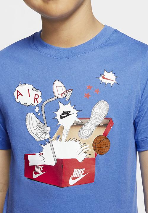 Nike - Bb nsw tee shoebox af1 - blue & red
