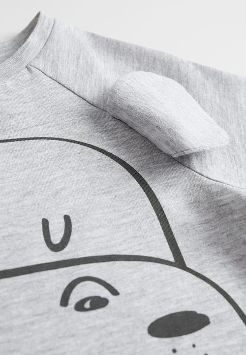 MANGO - T-shirt hippo - grey