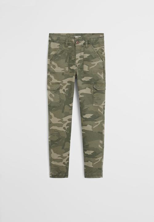 MANGO - Trousers camu  - khaki