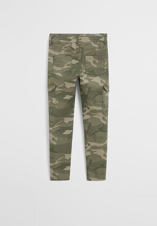 MANGO - Trousers camu  - khaki