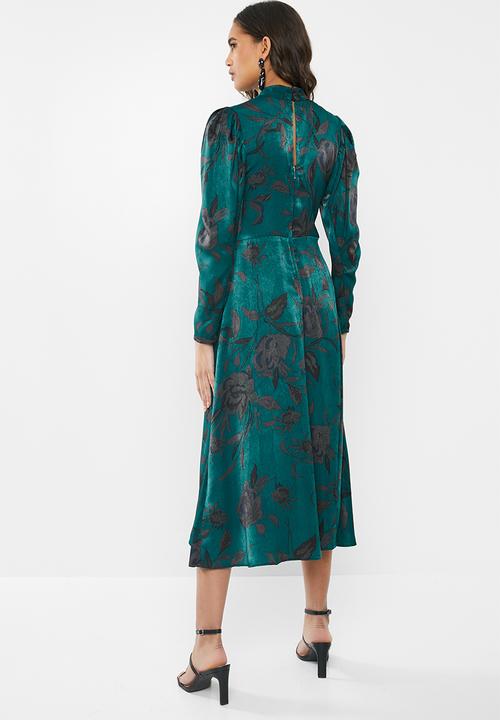 VELVET - Satin midi dress - teal