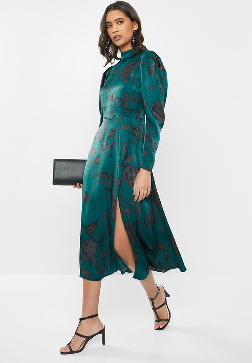 VELVET - Satin midi dress - teal