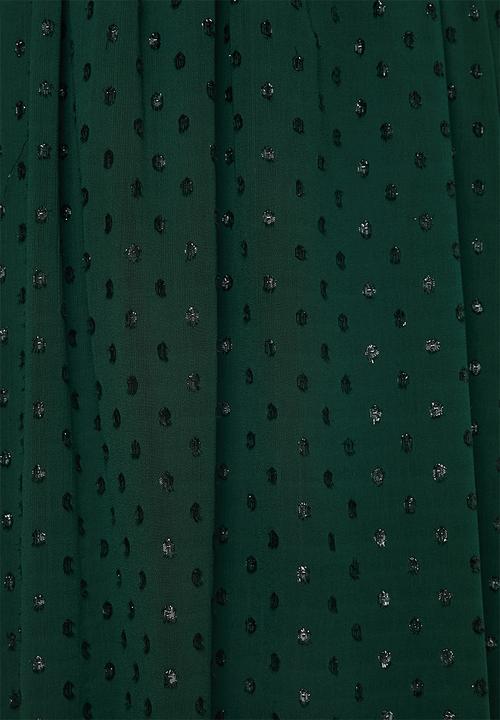 VELVET - Pu belt midi dress - emerald