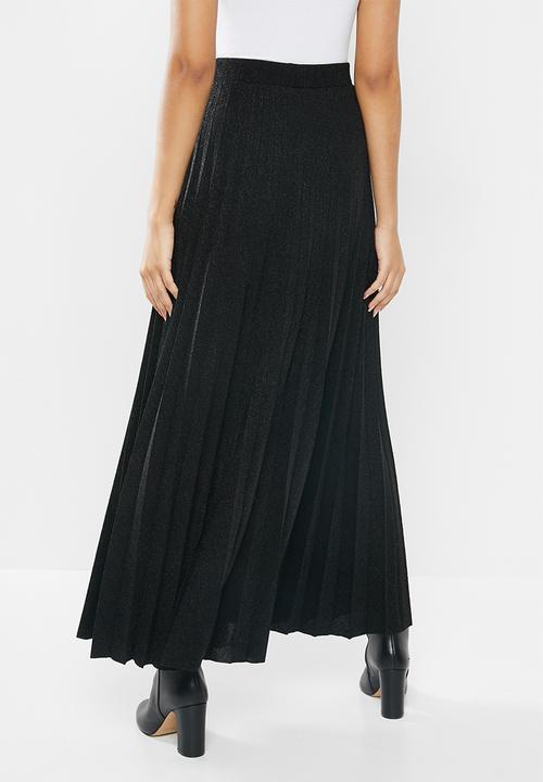 VELVET - Lurex maxi skirt - black