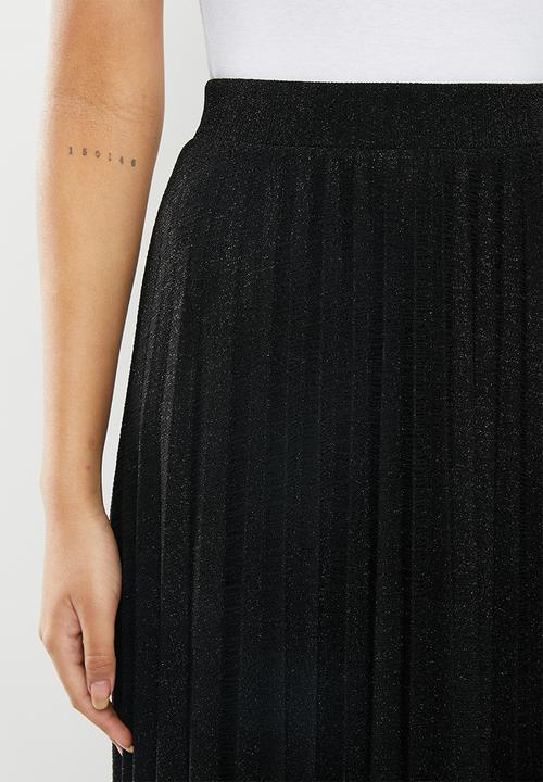 VELVET - Lurex maxi skirt - black