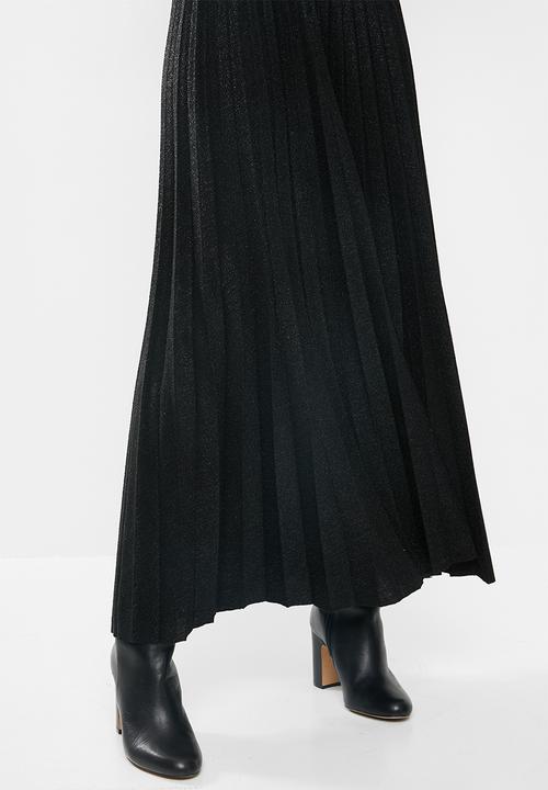 VELVET - Lurex maxi skirt - black
