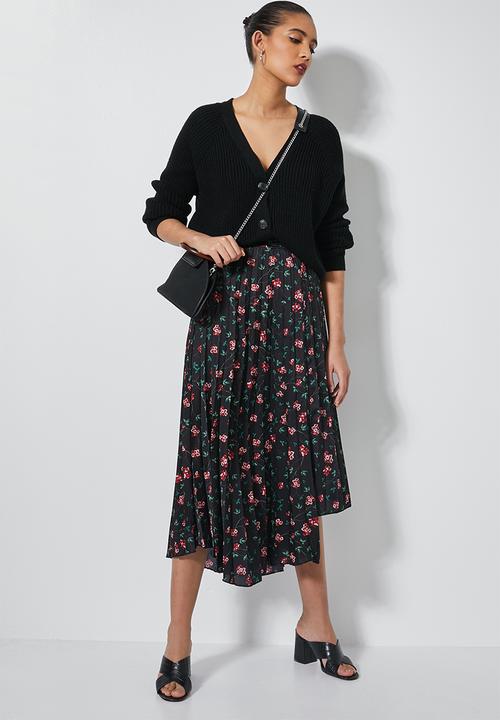 Superbalist - Asym pleated midi skirt - multi 
