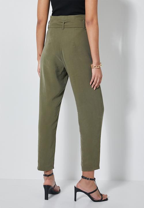 Superbalist - Premium paperbag trousers - khaki