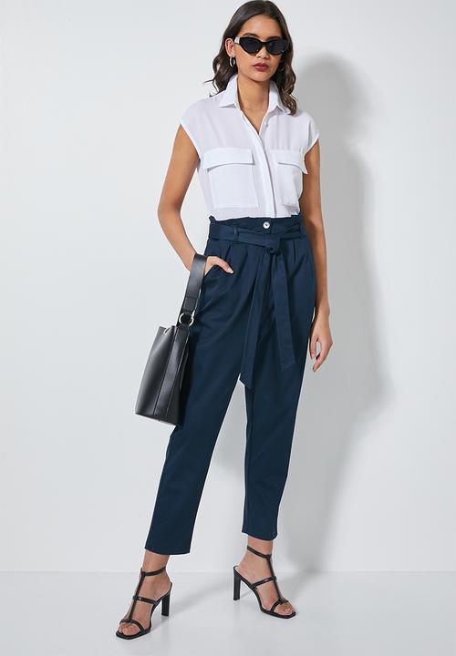 Superbalist - Paperbag pant - navy