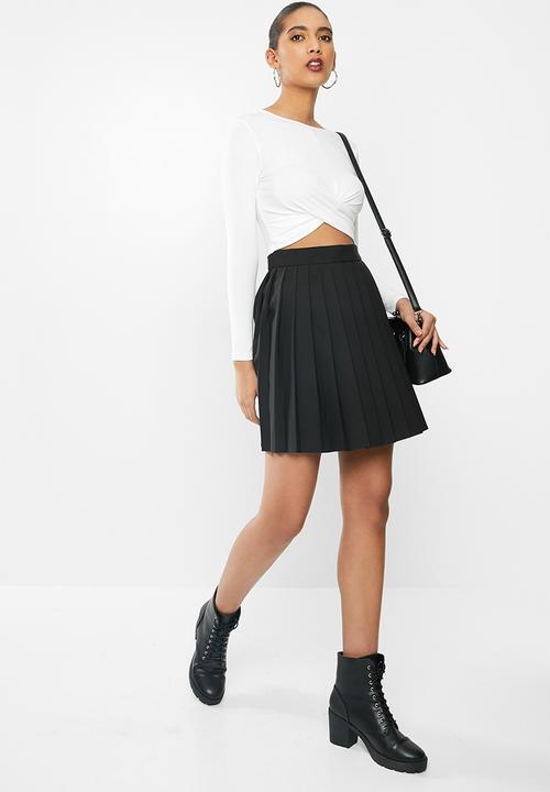 Blake - Wrap crop top - white