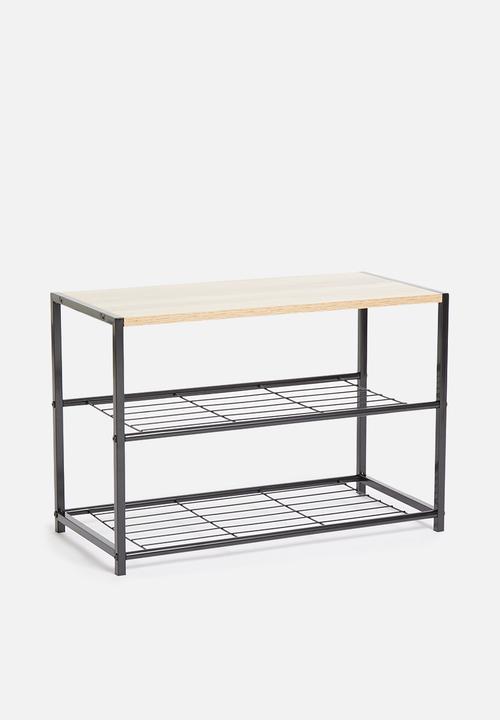 Storage Solutions - Shoe rack - black & natural
