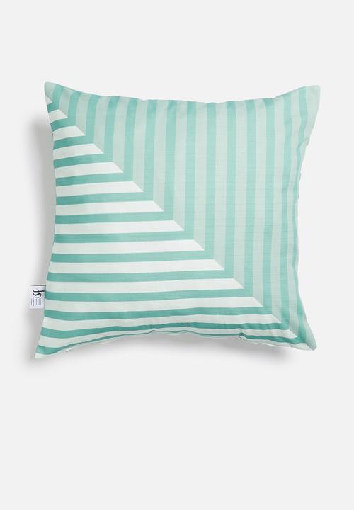 Sixth Floor - Tara cushion cover - blue & teal