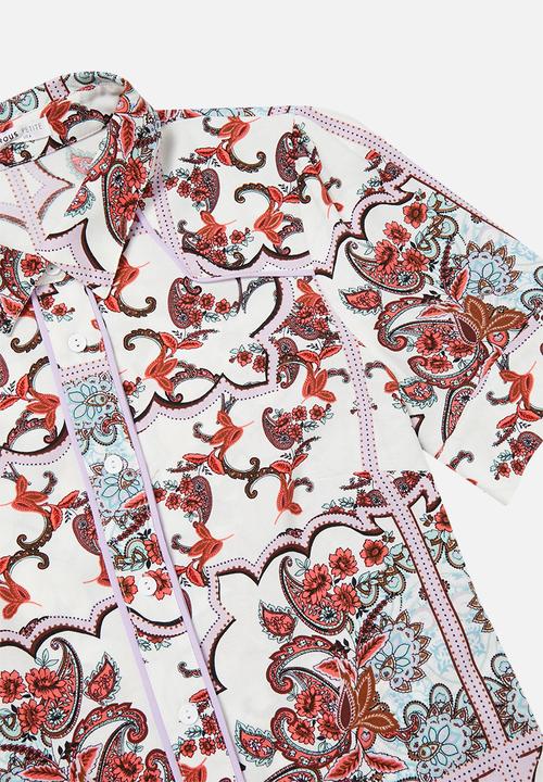 Glamorous - Petite puff sleeve paisley tunic - multi