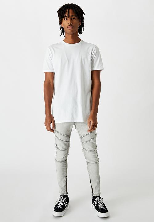 Factorie - Zip panel super skinny jean - pale acid grey