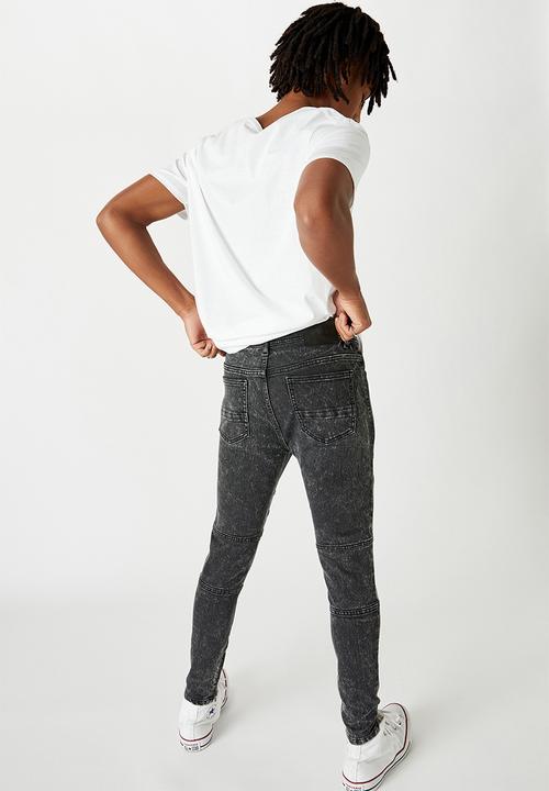 Factorie - Zip panel super skinny jean - black acid wash