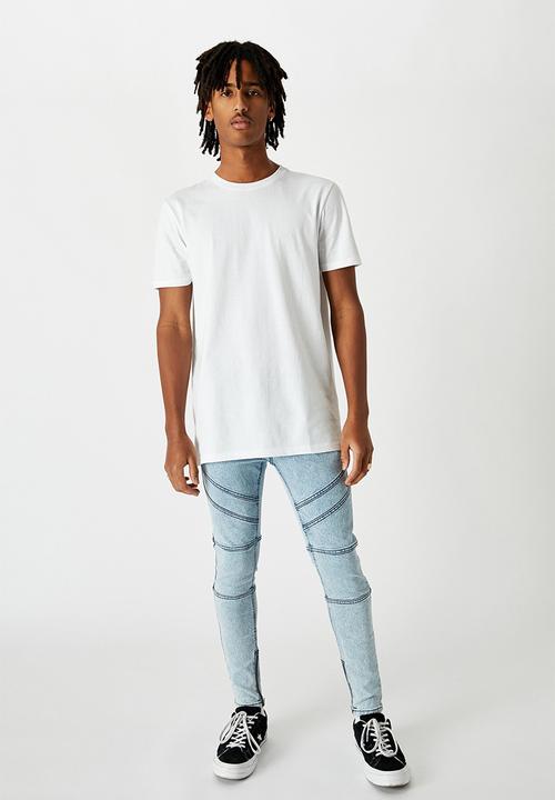 Factorie - Zip panel super skinny jean - pale acid blue
