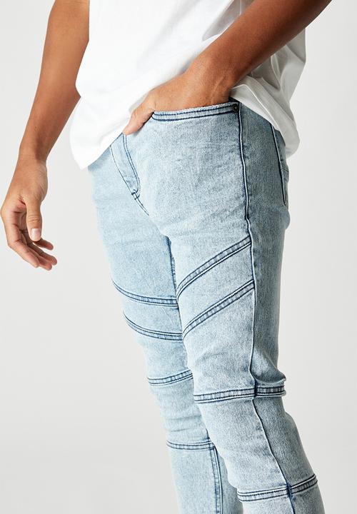 Factorie - Zip panel super skinny jean - pale acid blue