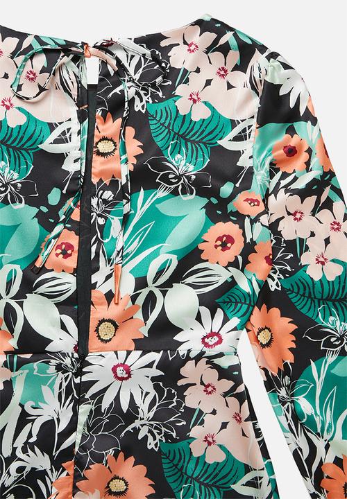 Glamorous - Petite long sleeve floral midi dress - multi