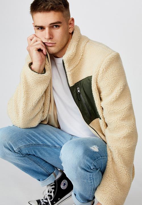 Factorie - Sherpa zip through jacket - ivory
