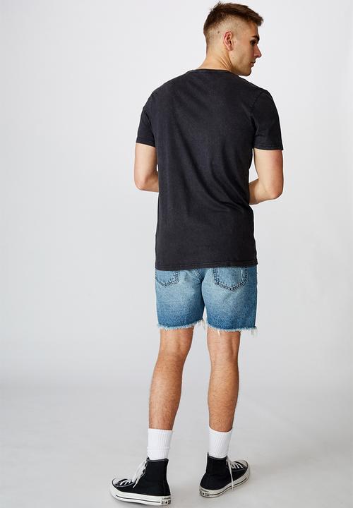 Factorie - Salvation slim graphic T-shirt - washed black