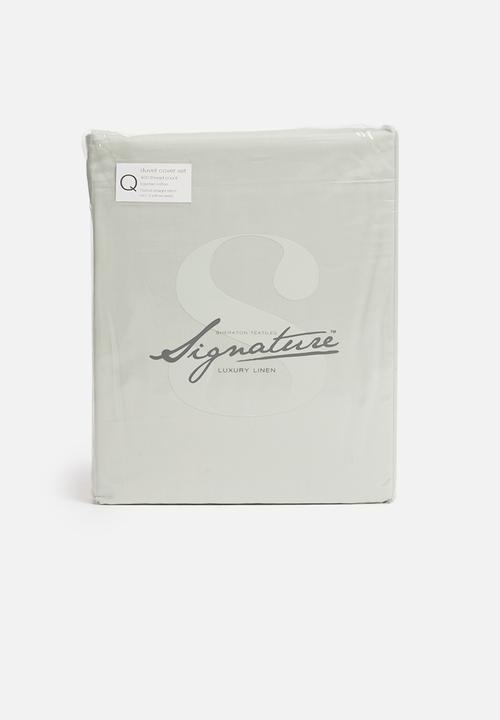 Sheraton Textiles - 400tc Egyptian cotton oxford duvet cover set - sea foam green