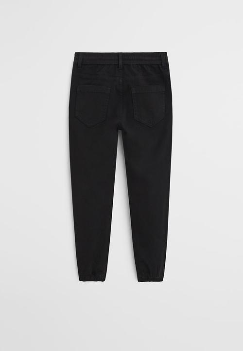 MANGO - Trousers cord  - black