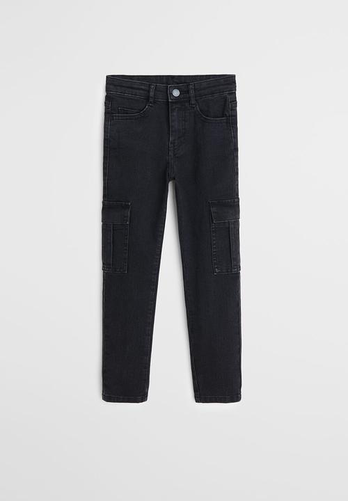 MANGO - Jeans cargo - black