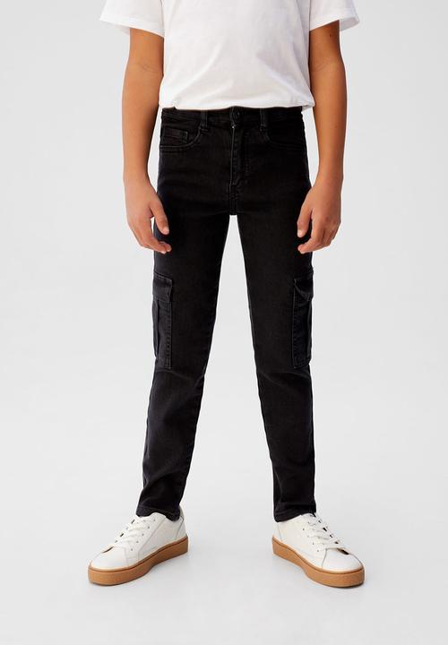 MANGO - Jeans cargo - black