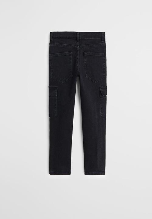 MANGO - Jeans cargo - black