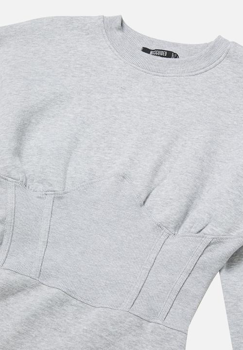 Missguided - Petite oversized corset sweater dress - grey