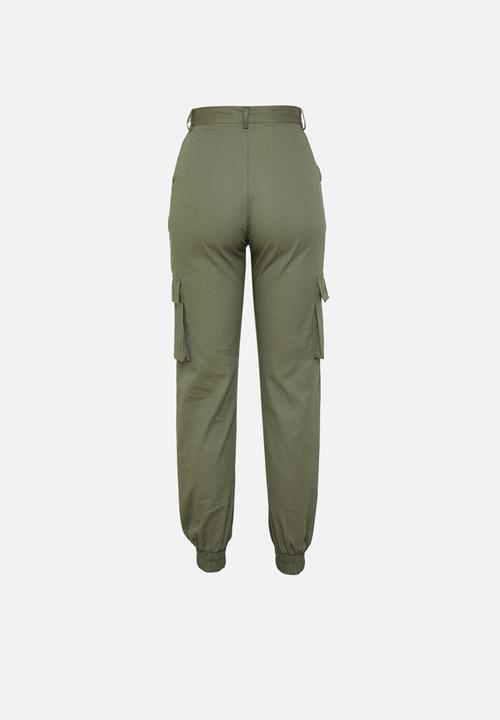 Missguided - Petite plain cargo trousers - khaki