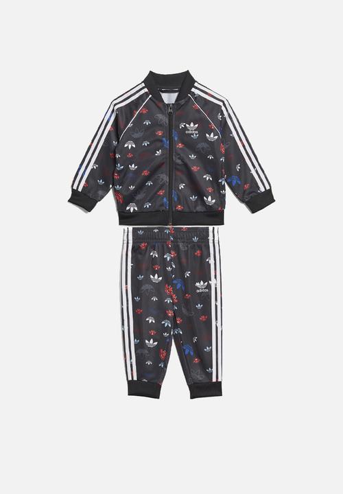 grey black adidas tracksuit