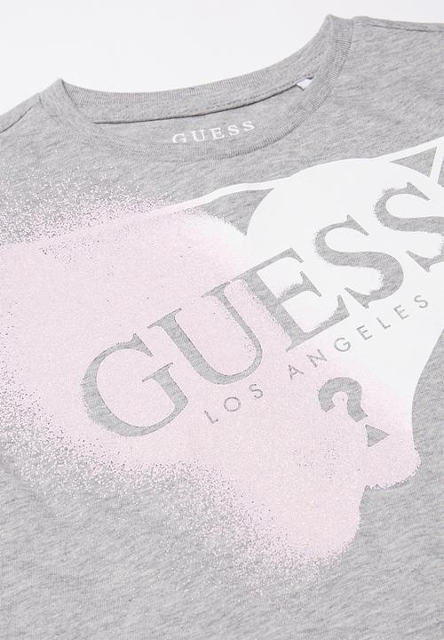 GUESS - Girls long sleeve Guess tri tee - grey